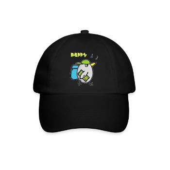 Vogel Singt - Happy Schulkind ABC Lernen - Baseballkappe - Schwarz/Schwarz - Vorne