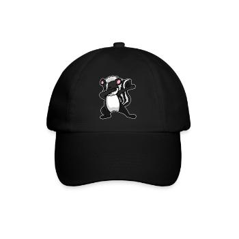Stinktier Tier Dabbing Tanz Lustig Geschenk - Baseballkappe - Schwarz/Schwarz - Vorne
