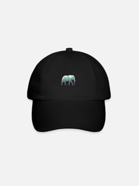 Elefant - Baseballkappe - Schwarz/Schwarz