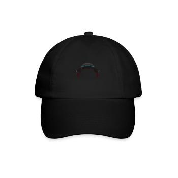 Hut mit Koteletten - Baseballkappe - Schwarz/Schwarz - Vorne