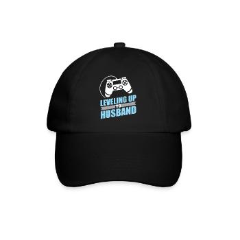 Gamer Engagement Leveling bis zum Ehemann - Baseballkappe - Schwarz/Schwarz - Vorne