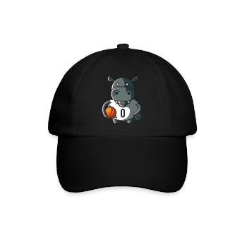 Nilpferd Basketball, geschenk ballsport slamdunk - Baseballkappe - Schwarz/Schwarz - Vorne