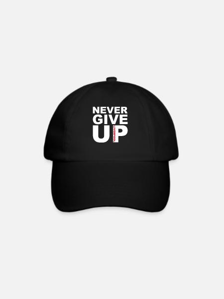 Never Give Up Liverpool - Fußball, Ballsport, Ball - Baseballkappe - Schwarz/Schwarz