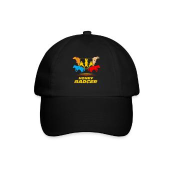 Honigdachs - Baseballkappe - Schwarz/Schwarz - Vorne