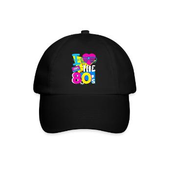 Ich liebe die 80er - 80s Retro Musik Geschenk - Baseballkappe - Schwarz/Schwarz - Vorne