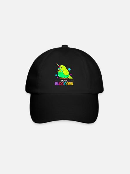 Wellensittich - Baseballkappe - Schwarz/Schwarz
