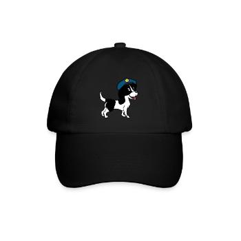 Hund Polizeihund Hunde Wachhund Haustiere Polizei - Baseballkappe - Schwarz/Schwarz - Vorne