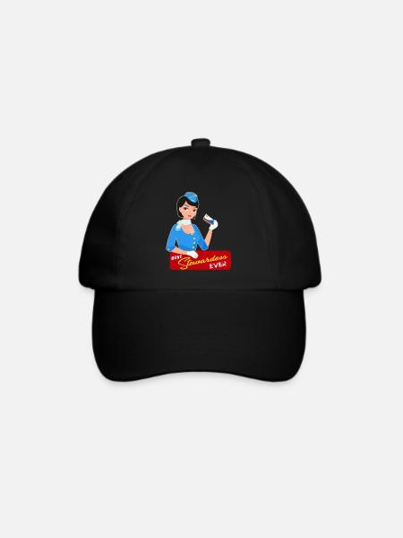 Stewardess Flugbegleiterin Geschenk - Baseballkappe - Schwarz/Schwarz