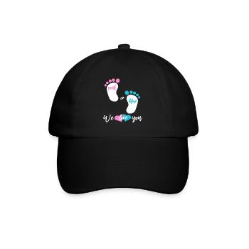 Babyparty Mädchen oder Junge - Baseballkappe - Schwarz/Schwarz - Vorne