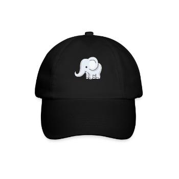 Kinderfreundlicher Baby-Elefant für Jungen oder Mädchen - Baseballkappe - Schwarz/Schwarz - Vorne