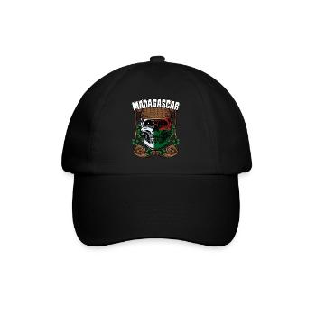 Cool Madagassisch Totenkopf Madagaskar Geschenk - Baseballkappe - Schwarz/Schwarz - Vorne