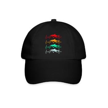 Hai Fisch Haifisch Haifischflosse Haie Ozean - Baseballkappe - Schwarz/Schwarz - Vorne