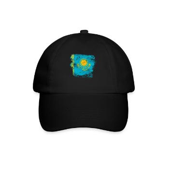 Kasachstan - Baseballkappe - Schwarz/Schwarz - Vorne