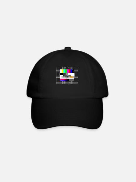 Testbild Sendepause 80er 90er Jahre Party Kostüm - Baseballkappe - Schwarz/Schwarz