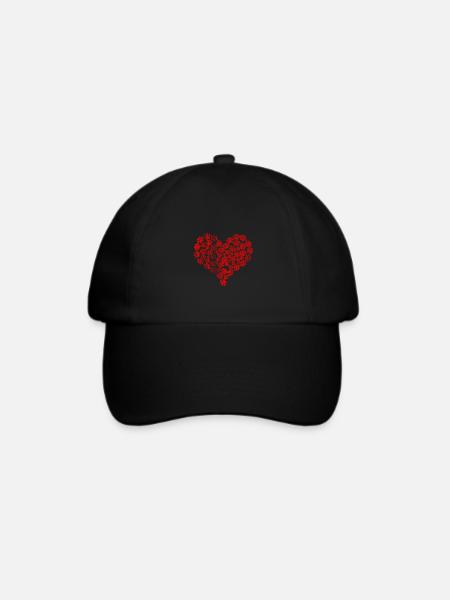 Hunde Herz - Baseballkappe - Schwarz/Schwarz