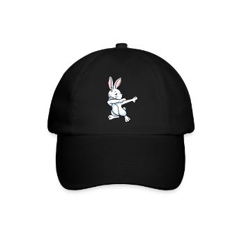 Hase Hasen Zwergkaninchen Dabbing Tanz Geschenk - Baseballkappe - Schwarz/Schwarz - Vorne