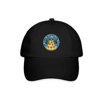 Pizza Spaceship Ufo Alien Raumschiff come in Peace - Baseballkappe - Schwarz/Schwarz - Vorne