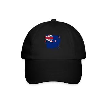 Neuseeland Flagge - Baseballkappe - Schwarz/Schwarz - Vorne