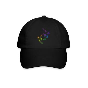 Schmetterling Schwarm Harmonie Regenbogen - Baseballkappe - Schwarz/Schwarz - Vorne