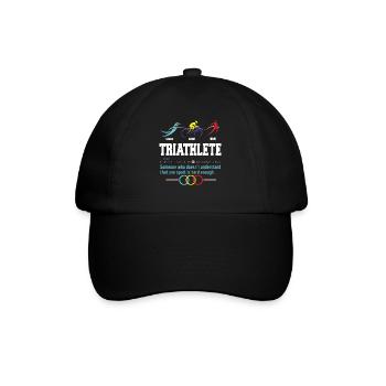 Humorvolles Triathlon-Geschenkdesign Sport Radfahren - Baseballkappe - Schwarz/Schwarz - Vorne