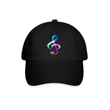 Notenschluessel Musik Noten Musiker Instrument - Baseballkappe - Schwarz/Schwarz - Vorne