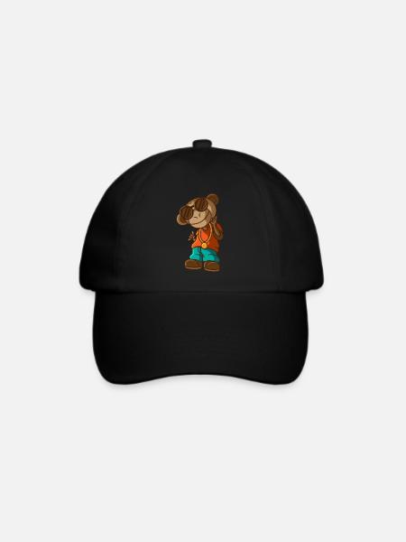 Hip Hop Affe, geschenk gangster gangsta rap rapper - Baseballkappe - Schwarz/Schwarz