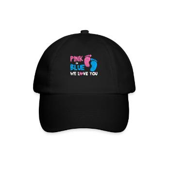 Gender Enthüllungsparty - Baseballkappe - Schwarz/Schwarz - Vorne