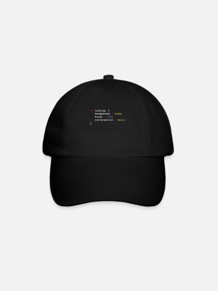Programmierung Wenn Coding Headphones Tee, Programmierung - Baseballkappe - Schwarz/Schwarz
