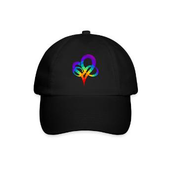 Buntes LGBTQ Herz Symbol Polyamorie Geschenk - Baseballkappe - Schwarz/Schwarz - Vorne