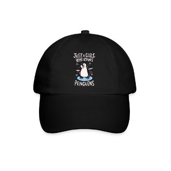 Pinguin - Baseballkappe - Schwarz/Schwarz - Vorne