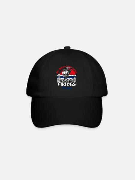 Norwegen Wikinger - Baseballkappe - Schwarz/Schwarz