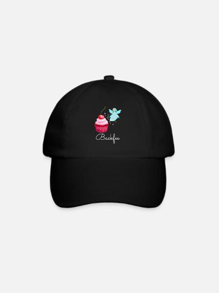 Backfee Backen Bäcker Kuchen Cupcake Fee Törtchen - Baseballkappe - Schwarz/Schwarz