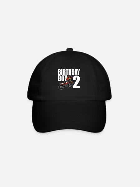 2. Geburtstag Motocross Motorrad Geschenk 2 Jahre - Baseballkappe - Schwarz/Schwarz