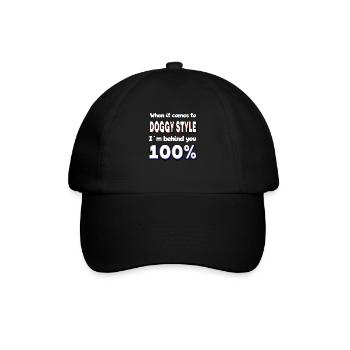 Doggystyle Spruch Versaut Sex Sexstellung Po Anal - Baseballkappe - Schwarz/Schwarz - Vorne