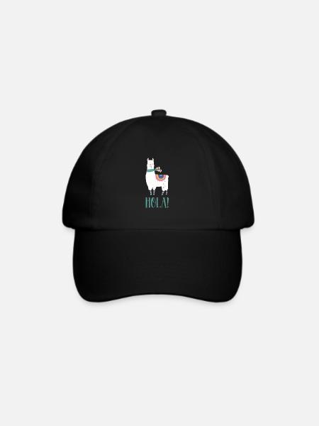 Lama Tier - Baseballkappe - Schwarz/Schwarz