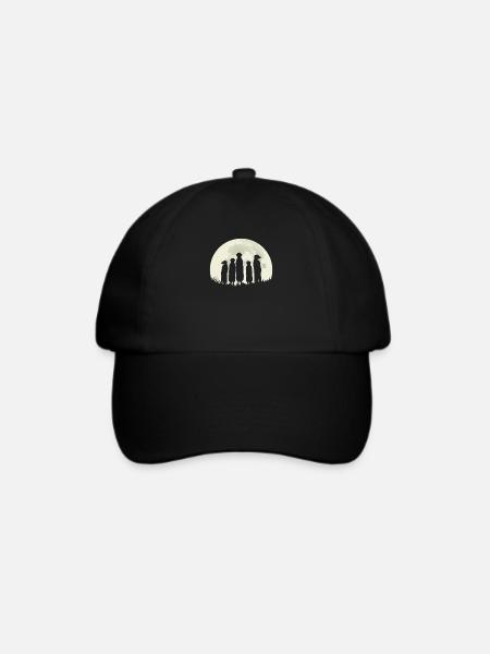 Erdmännchen Mond - Baseballkappe - Schwarz/Schwarz