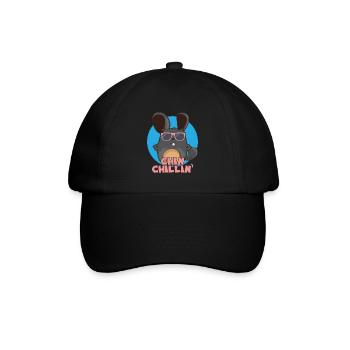 Chinchilla Chinchillin I Cool Sonnenbrille Geschenk - Baseballkappe - Schwarz/Schwarz - Vorne