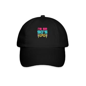 90er Jahre Sonnenbrille 90s Party Retro Geschenk - Baseballkappe - Schwarz/Schwarz - Vorne