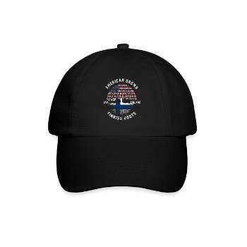 Finnland Nation Fahne Geschenk - Baseballkappe - Schwarz/Schwarz - Vorne