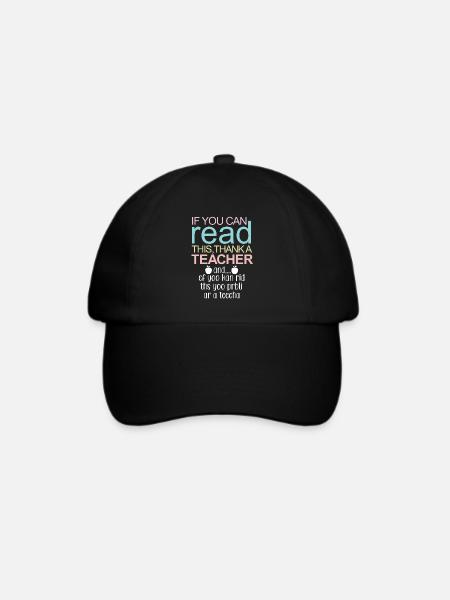 Lesen Lehrer Danken Geschenk Spruch - Baseballkappe - Schwarz/Schwarz