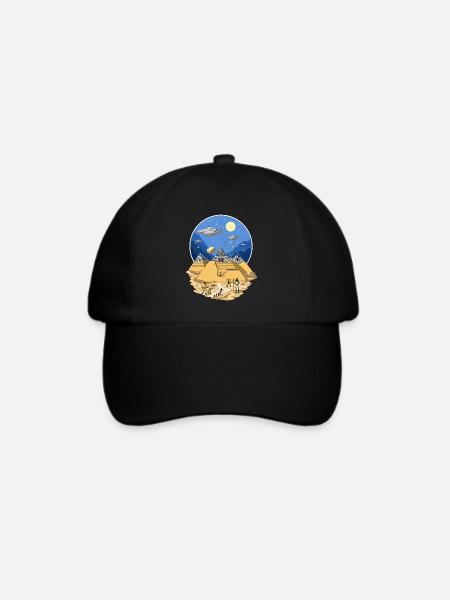 Ägyptische Pyramiden der UFO-Ausländer - Baseballkappe - Schwarz/Schwarz