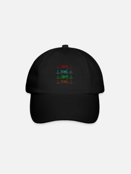 Hubschrauber Herzschlag - Baseballkappe - Schwarz/Schwarz