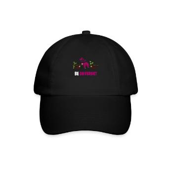 BE DIFFERENT sei anders Faultier Sloth Design - Baseballkappe - Schwarz/Schwarz - Vorne