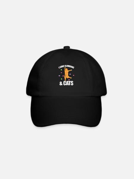 Kletterer Bouldern Bergsteiger Kletter Katze - Baseballkappe - Schwarz/Schwarz