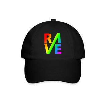 Rave Regenbogen Lgbt - Baseballkappe - Schwarz/Schwarz - Vorne
