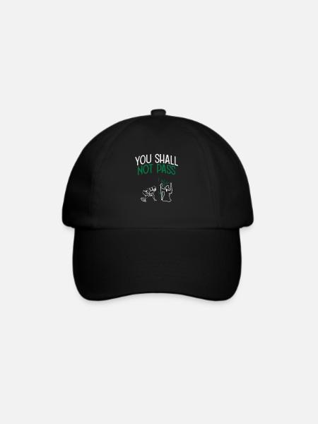 You Shall Not Pass American Football Geschenk - Baseballkappe - Schwarz/Schwarz