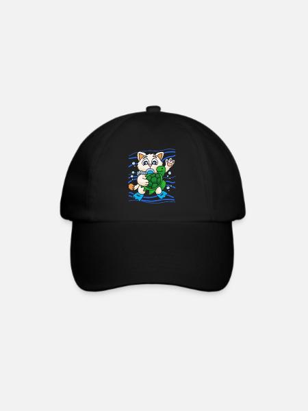 KITTY WITH SEA TURTLE - Baseballkappe - Schwarz/Schwarz