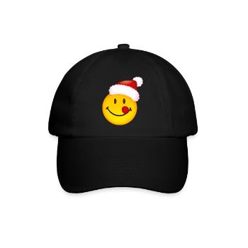 Smiley Cheeky Christmas - Baseballkappe - Schwarz/Schwarz - Vorne