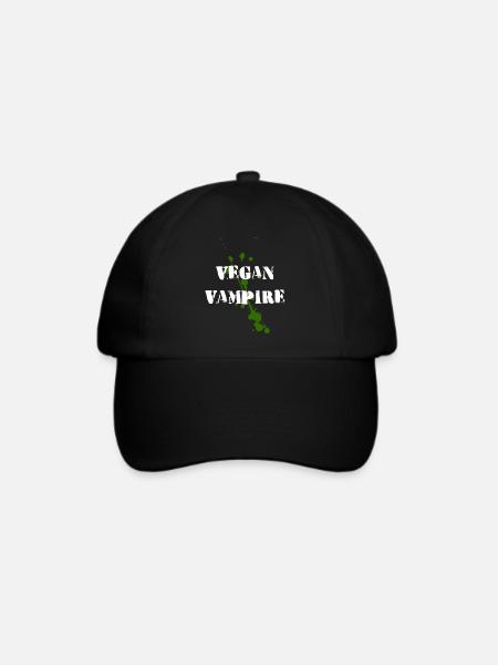 Vegan Vampire Veganer Vampir Halloween - Baseballkappe - Schwarz/Schwarz