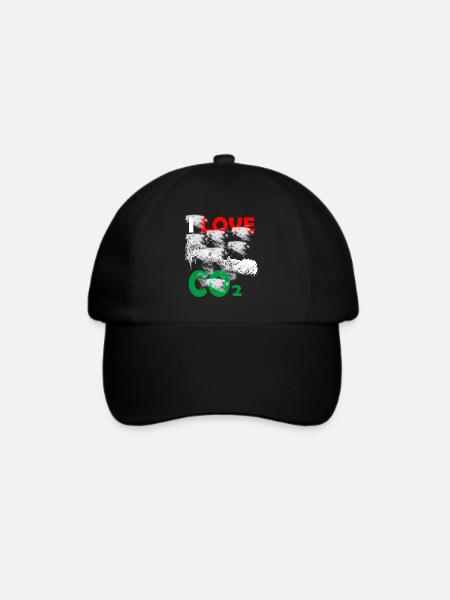 I love Co2 - Baseballkappe - Schwarz/Schwarz